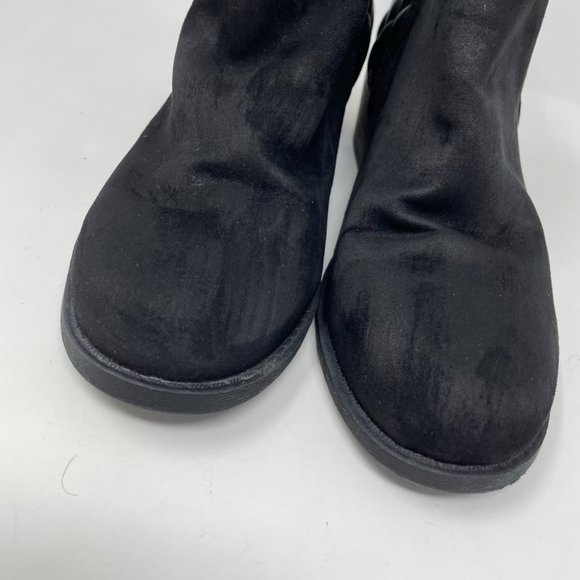 Steve Madden Womens Black Faux Suede Quilted Side Zip Bootie Size 7 - Picture 4 of 11